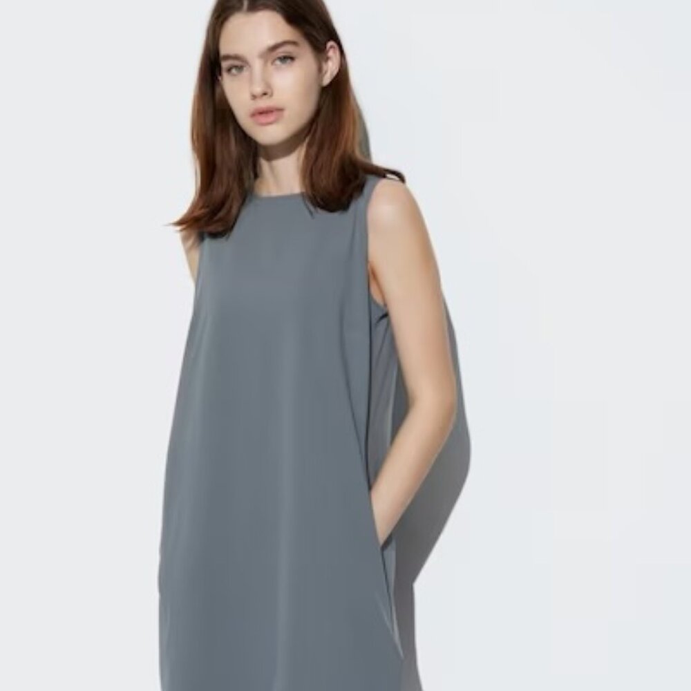 UNIQLO Gray Ultra Stretch AIRism Sleeveless Mini Dress *XS*